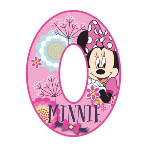 Minnie Mouse Number 0 Edible Icing Image - Click Image to Close